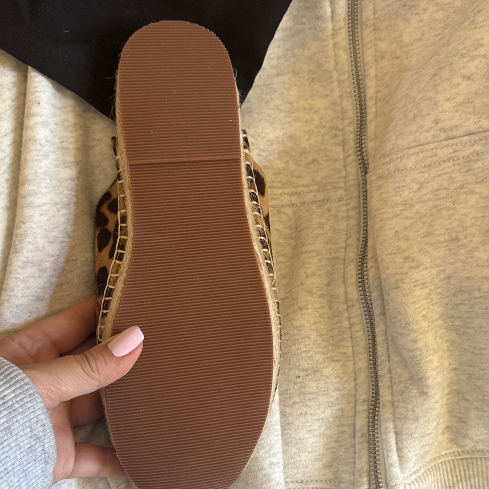 Celine Leopard Print Espadrille Mule in Brown and Black - Picture 6 of 6